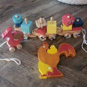 Baby/Toddler Wooden Toys +  blocks bundle